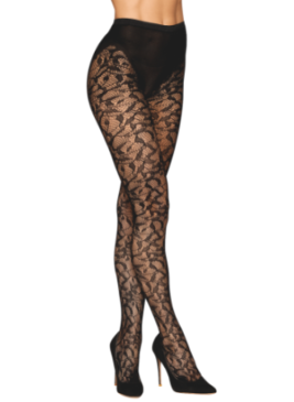 Collant fantaisie noir avec imprimé culotte - DG0529BLK